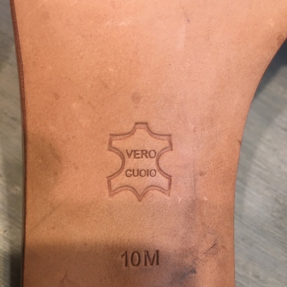 Via Spiga Brown Leather Heeled Slide Size 10M - Picture 6 of 6